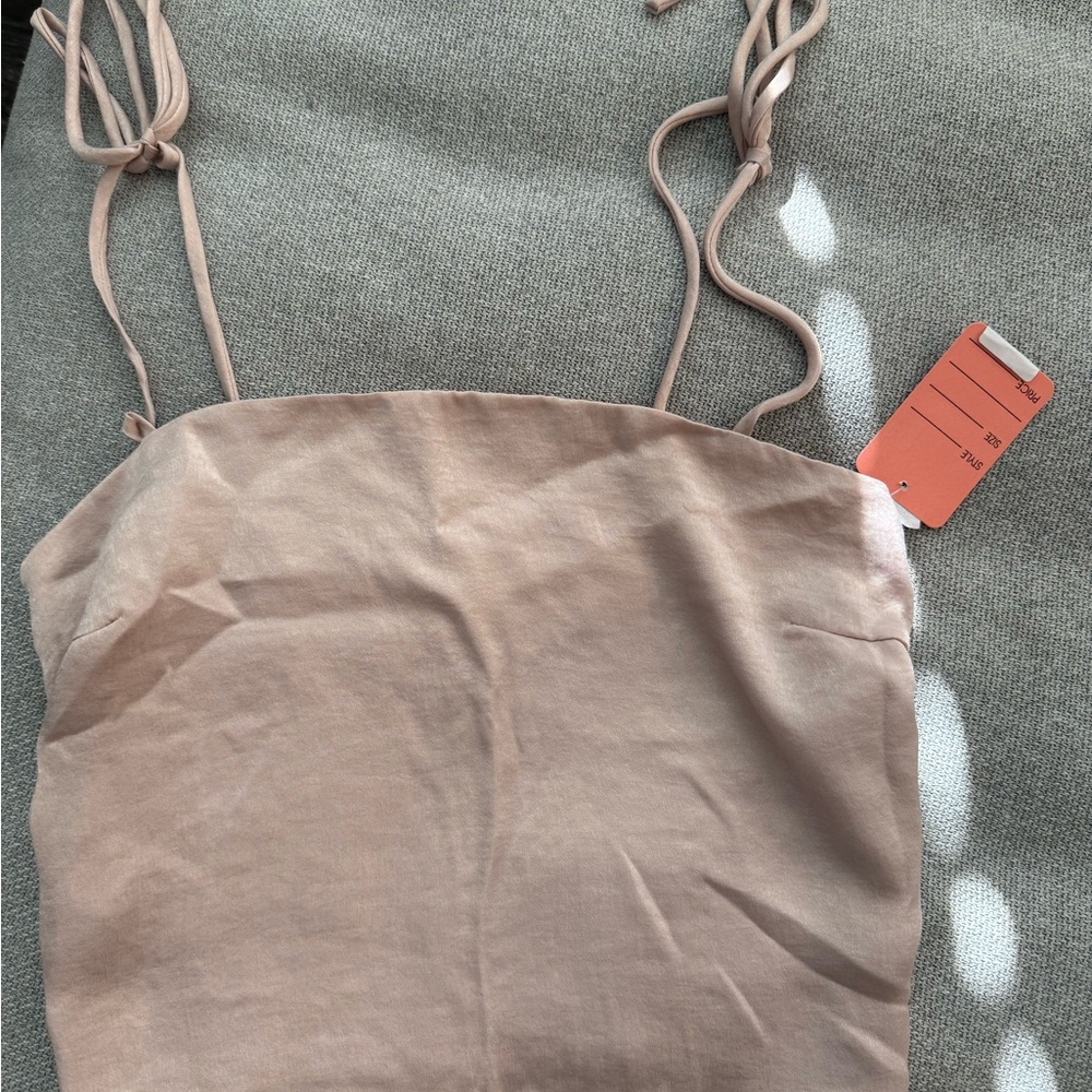Elegant Beige Crop Top with Adjustable Straps